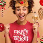 明メリーるいモダン赤のクリスマスの女性が Tシャツ<br><div class="desc">明るいメリー赤モダンのクリスマス女子Tシャツを</div>