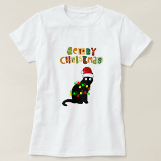 明メリーるいモダン赤の女性のクリスマスT Tシャツ