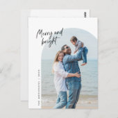 明メリーるい家族の写真、アーチ、挨拶 ポストカード (正面/裏面)