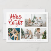 明メリーるい書道の赤い写真コラージュ シーズンカード (正面)