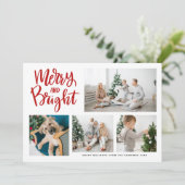 明メリーるい書道の赤い写真コラージュ シーズンカード (スタンド正面)