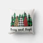 明メリーるい水牛のプレイド・ヒョウ・プリント・ツリー クッション (正面)