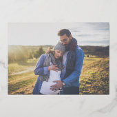 明メリーるい白4パーソナライズされた枚の写真金ゴールド 箔シーズンカード (裏面)