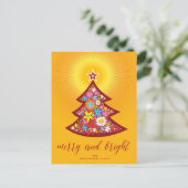 明メリーるい花カラフルクリスマスツリー シーズンポストカード (スタンド正面)