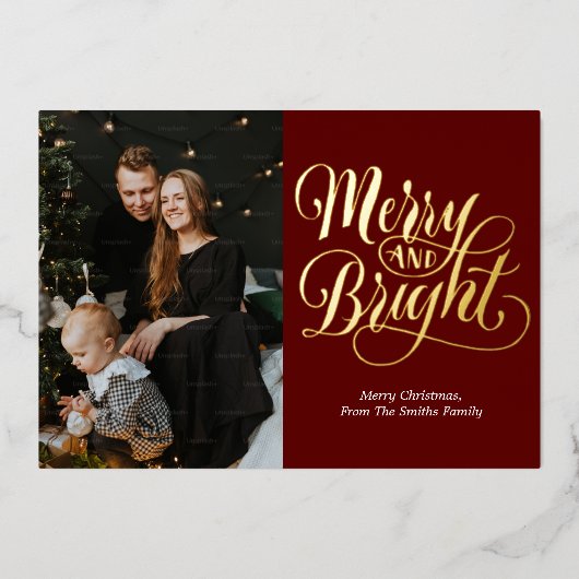 明メリーるい赤の金ゴールド書道写真 箔シーズンカード (正面)