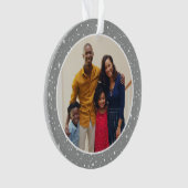 明メリーるい銀モダン星の家族の写真 オーナメント (正面)