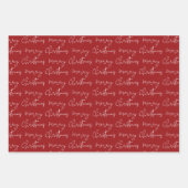 明メリーるい雪8枚の写真グリッドコラージュ緑の赤 ラッピングペーパーシート (正面3)