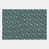 明メリーるい雪8枚の写真グリッドコラージュ緑の赤 ラッピングペーパーシート (正面2)