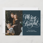 明メリーるい青の書道の写モダン真 シーズンカード (正面)