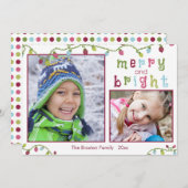 明メリーるい2枚の写真、ピンクのアクセント シーズンカード (正面/裏面)