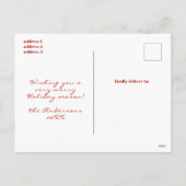 明メリーるい3フォトシック赤いホワイトクリスマス シーズンポストカード (裏面)