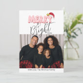 明メリーるい3家族の写真レトロクリスマス シーズンカード (スタンド正面)