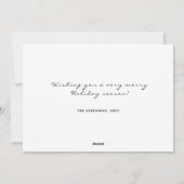 明メリーるい3枚のフォトレッドホワイトクリスマス シーズンカード (裏面)