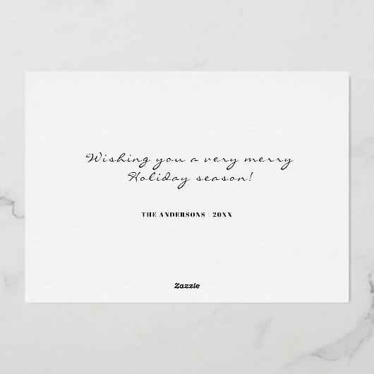 明メリーるい3枚のフォトレッドホワイトクリスマス 箔シーズンカード (裏面)