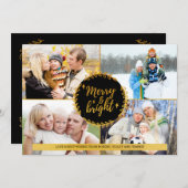 明メリーるい4フォトコラージュ黒と金ゴールド シーズンカード (正面/裏面)