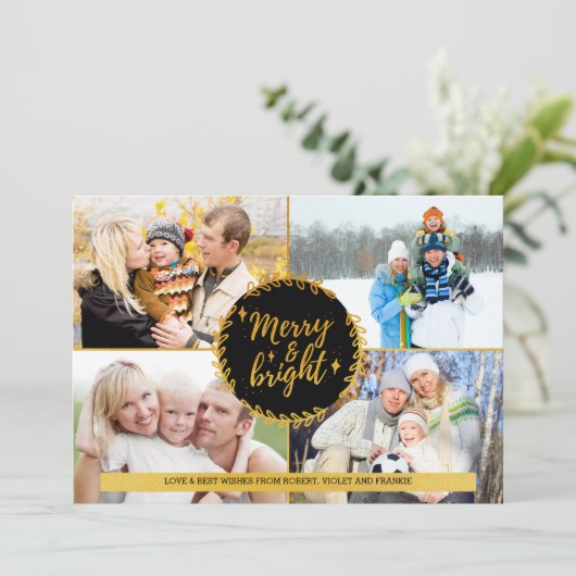明メリーるい4フォトコラージュ黒と金ゴールド シーズンカード (スタンド正面)