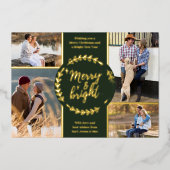 明メリーるい4フォトコラージンググリーンと金ゴールド 箔シーズンカード (正面)