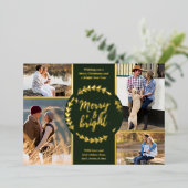 明メリーるい4フォトコラージンググリーンと金ゴールド 箔シーズンカード (立ち正面)