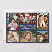 明メリーるい6フォトコラージュ青いクリスマス シーズンカード (正面)