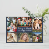 明メリーるい6フォトコラージュ青いクリスマス シーズンカード (スタンド正面)