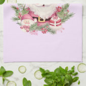 明メリーるい – ピンクサンタ キッチンタオル (折り畳み)