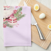 明メリーるい – ピンクサンタ キッチンタオル (四つ折り)