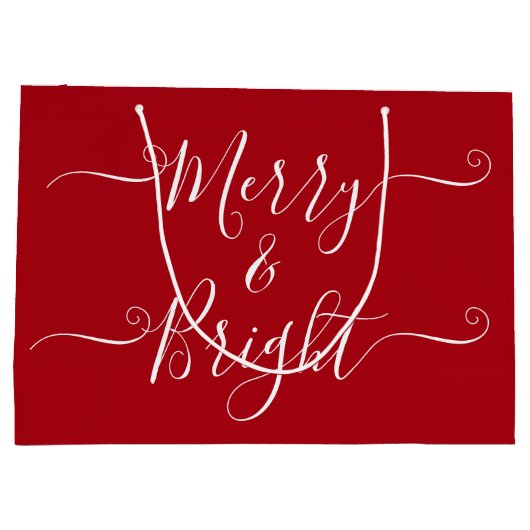 明メリーるい |モダンタイポグラフィレッドクリスマス ラージペーパーバッグ (裏面)