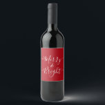 明メリーるい |モダン金石碑Red Christmas ワインラベル<br><div class="desc">明メリーるい |モダン書道クリスマスのデザインは、このクリスマスシーズンの贈り物に最適。</div>