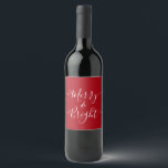 明メリーるい |モダン金石碑Red Christmas ワインラベル<br><div class="desc">明メリーるい |モダン書道クリスマスのデザインは、このクリスマスシーズンの贈り物に最適。</div>