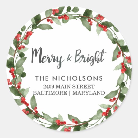 明メリーるい |休日リース差出人住所 ラウンドシール (正面)