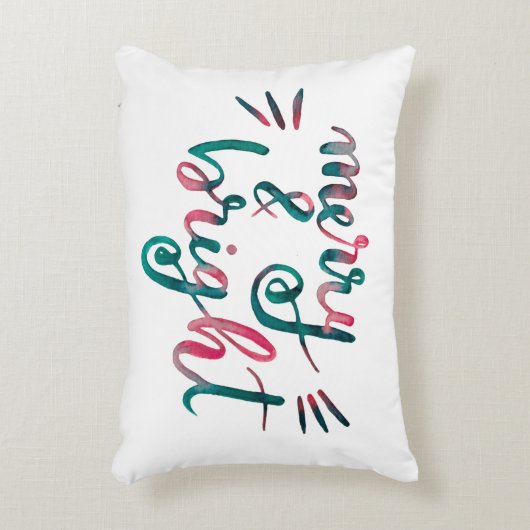 明メリーるい – 緑とピンク アクセントクッション (正面(垂直))