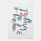 明メリーるい – 緑とピンク キッチンタオル (縦)