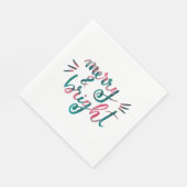 明メリーるい – 緑とピンク スタンダードランチョンナプキン (角)