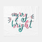 明メリーるい – 緑とピンク フリースブランケット (正面(横))