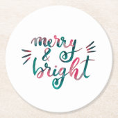 明メリーるい – 緑とピンク ラウンドペーパーコースター (正面)