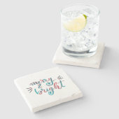 明メリーるい – 緑と赤 ストーンコースター (横)