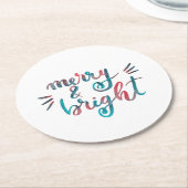 明メリーるい – 緑と赤 ラウンドペーパーコースター (アングル)