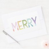 明メリーカラフルおもしろい色ブロックシール 長方形シール (封筒)