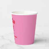 明モダンはっきりしたるいピンク赤50誕生日カスタム 紙コップ (左)
