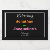 明モダンるいはっきりしたパーソナライズされたと結婚ミニ スパークリングワインラベル (シングルラベル)