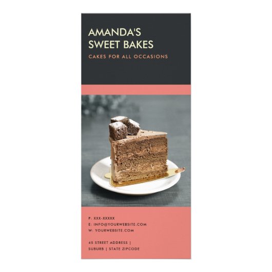 明モダンるいはっきりしたピンクのブラックベーカリー価格サービス ラックカード (裏面)