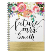 明モダンるいはっきりしたフローラ水彩未来ミセス ノートブック (正面)