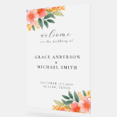 明モダンるいエレガントフローラ結婚の歓迎 アクリルサイン (傾斜)