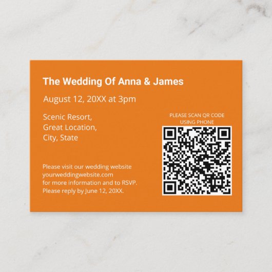 明モダンるいオ結婚レンジのQRコード エンクロージャーカード (正面)