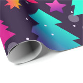 明モダンるいカラフルクリスマスツリー ラッピングペーパー (ロールコーナー)