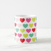 明モダンるいカラフルハート |クリスマス休暇 コーヒーマグカップ (中央)