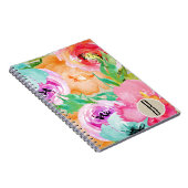 明モダンるいカラフルフローラ水カラークラフト ノートブック (右側)