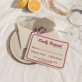 明モダンるいカラフルレトロお洒落おもしろい結婚の 出欠カード