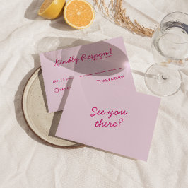 明モダンるいカラフルレトロファンキーおもしろい結婚の 出欠カード