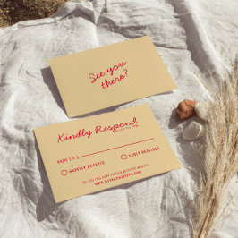 明モダンるいカラフルレトロファンキーおもしろい結婚の 出欠カード